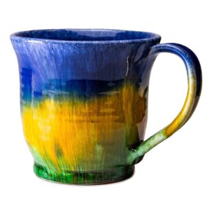 Ceramic cup, hand made, multicolor