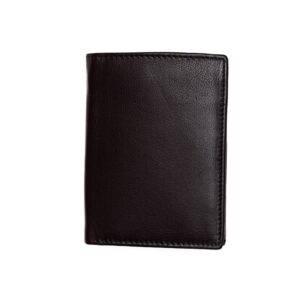 Genuine leather wallet, brown, 9 x 12 cm