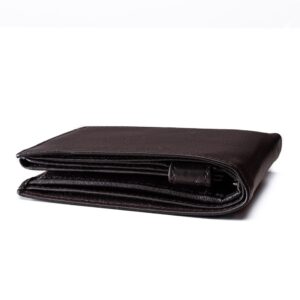 Genuine leather wallet, brown, 9 x 12 cm