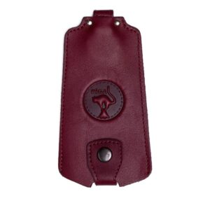 Key holder in genuine leather, riga black cat, burgundy