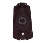 Key Holder in Genuine Leather, Riga Black Cat, Dark Brown