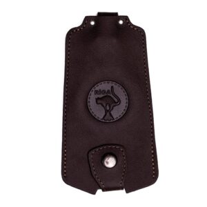Key holder in genuine leather, riga black cat, dark brown