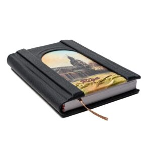 Leather notebook, riga, dome cathedral, dark gray, 9.5 x 14 cm