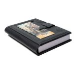 Leather Notebook with Leather Strap Closure, RIGA, Old Town, Dark Gray, 11 x 15 cm