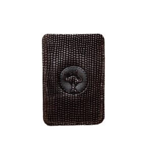 Small leather wallet-insert for e-ticket, riga black cat, dark brown, 7 x 10 cm