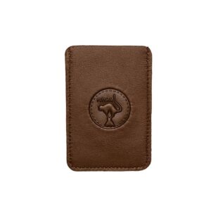 Small textured leather wallet-insert for e-ticket, riga black cat, brown, 7 x 10 cm