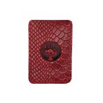 Small Textured Leather Wallet-Insert for E-ticket, Riga Black Cat, Dark Red, 7 x 10 cm