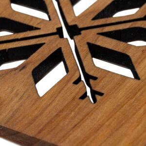 Wooden coaster with ethnographic signs, auseklis, 9.8 x 9.8 cm