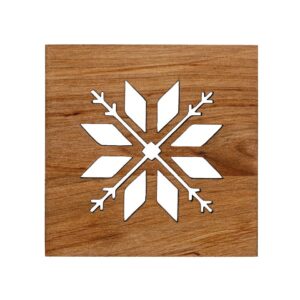 Wooden coaster with ethnographic signs, auseklis, 9.8 x 9.8 cm