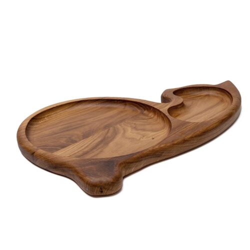 Wooden snack dish, cat shape, 27 x 41