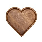 Wooden Snack Dish, Heart-Shape, 31 x 32 cm