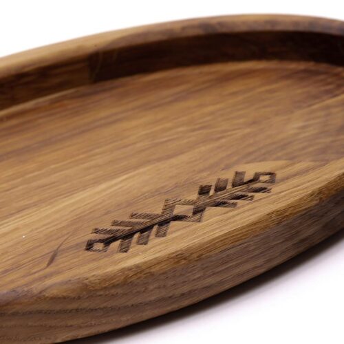 Wooden Snack Dish with Ethnographic Signs, Oval, 15.5 x 26.5 cm Wooden snack dish with ethnographic signs, oval, 15.5 x 26.5 cm