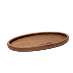 Wooden Snack Dish with Ethnographic Signs, Oval, 19 x 37 cm