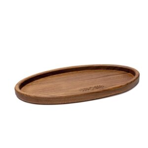 Wooden snack dish with ethnographic signs, oval, 19 x 37 cm