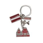 Keychain Blackheads House, Latvian Flag, Black Cat, RIGA