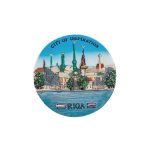 Magnet Riga with Riga Old Town View, Round, 7cm