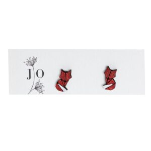 Small, colourful wooden earrings "foxy", 1 cm
