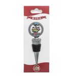 Souvenir Bottle Stopper with Map of Baltics, RIGA, Metallic