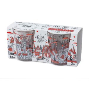 Souvenir glass gift set, riga latvia, 2 x 60 ml
