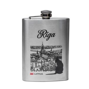 Stainless steel flask riga with city view, 235 ml