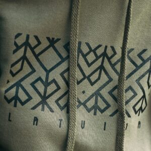 Unisex hoodie "the heart of life", latvija, olive green