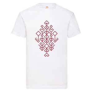 Unisex t-shirt with ethnographic pattern "tree of life", latvija, white