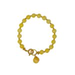 Amber Bracelet with Clasp in Golden Color, ⌀ 5.5 cm