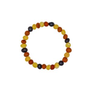 Amber bracelet with opaque beads, multicoloured, ⌀ 6 cm
