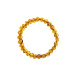 Amber Bracelet with Transparent Beads, Yellow, ⌀ 6 cm