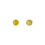 Amber Earrings with Small Beads, Milky Yellow