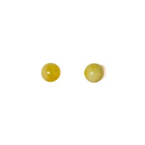 Amber earrings with small beads, milky yellow