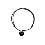 Bracelet with Amber Heart, Dark Red