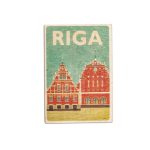 Interactive Wooden Magnet Blackheads House, Riga, 5.5 x 8 cm