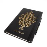 Notebook "Tree of Life" with Pen, LATVIJA, Golden, 13.5x21 cm