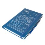 Notebook with Pen, Stylized Riga Design, RIGA, Blue, 13.5x21 cm