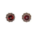 Silver Earrings, Dark Red