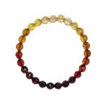Bracelet with Amber Beads and Colour Gradient, 6 cm