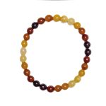 Bracelet with Amber Beads, Multicoloured, 6 cm
