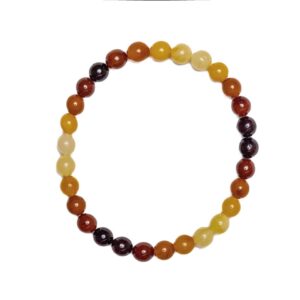 Bracelet with amber beads, multicoloured, 6 cm