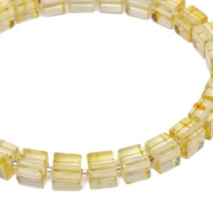 Bracelet with Amber Cubes, Light Yellow, 6 cm Bracelet with amber cubes, light yellow, 6 cm