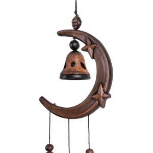 Ceramic wind chimes with moon, 7 bells
