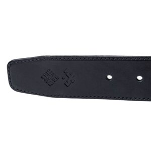 Leather belt with ethnographic signs, black