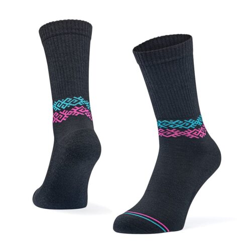 Merino wool socks with cushion, athletic, black