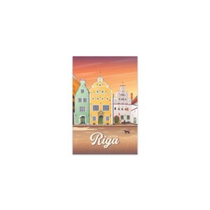 Magnet 3d riga, old town, three brothers, 54x78 mm