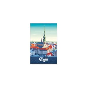 Magnet 3d riga, old town panoramic view, 54x78 mm