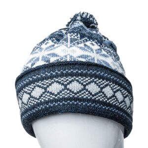 Warm hat with auseklis signs, blue