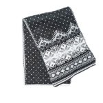 Warm Scarf with Auseklis Signs, Black
