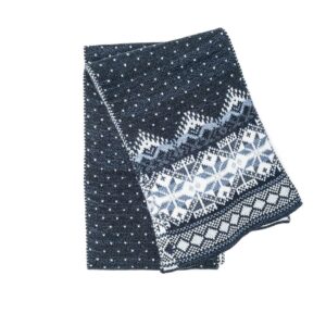 Warm scarf with auseklis signs, blue