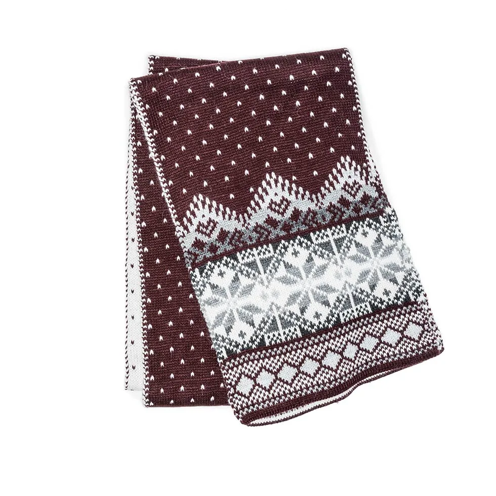 Warm scarf with auseklis signs, red