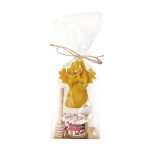 Beeswax Candle "Angel", Creamy Honey and Honey Spoon